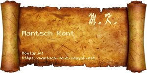 Mantsch Kont névjegykártya